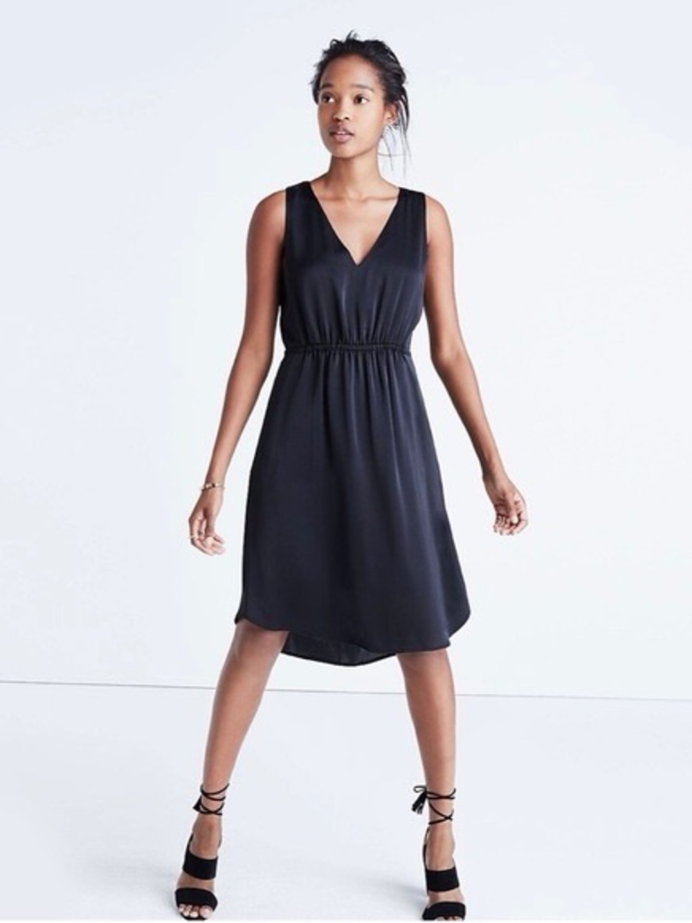 Madewell Nightout Little Black V-Neck Sleeveless Dress